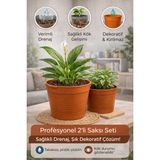 Plant Home Power Mix Akıllı 2’li Saksı Seti – Terracota Dekoratif Saksı + Şeffaf Üretim Saksısı | Drenajlı, Kırılmaz