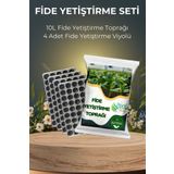 Plant Home Power Mix Fide Yetiştirme Seti - 10 Litre Fide Yetiştirme Toprağı (5+5 Litre) 4 Adet Viyol
