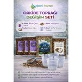 Plant Home Power Mix Orkide Toprağı Değişim Seti – İthal Çam Kabuğu, Coco Cips, Kil Bilyesi ve Şeffaf Saksı Seti