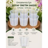 Plant Home Power Mix Plant Home 12 Pot Şeffaf Orkide Üretim Saksısı 0.70 Litre Dayanıklı PP Plastik Şekil