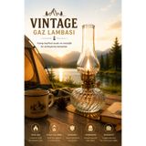 plant-home Vintage Gaz Lambası Kamp Lambası Dekoratif Nostaljik Aydınlatma Karavan ve Balkon Kullanımı