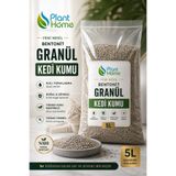 plant-home Yeni Nesil Bentonit Granül Kedi Kumu 5 L – Hızlı Topaklanan, Yüksek Emilimli, Koku Kontrollü