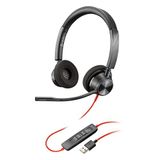 Plantronics Blackwire 3320 USB-A (Poly) – Kablolu iki kulaklı kulaklık (stereo) mikrofon kollu – USB-A üzerinden PC/Mac bağlantısı – Takımlar (sertifikalı), zoom ve daha fazlası ile uyumlu
