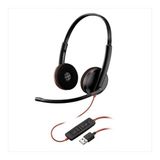 Plantronics C3220 Usb-A Kulak Üstü Kulaklık - Siyah - Kırmızı