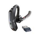 Plantronics Voyager 5200 UC Kablosuz Kulaklık ve Şarj Kutusu (Poli) Gürültü Önleyici Mikrofonlu Tek Kulak Bluetooth - Bluetooth ile Cep Telefonu/PC Bağlantısı - Takımlar, Yakınlaştırma ve Daha Fazlası için