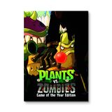 Plants vs Zombies: Bezelye Topu ve Zombiler - Oyuncu Odası Metal Tablo - Mıknatıslı Montaj