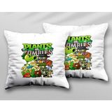 Plants Vs Zombıes Iki Adet Iki Tarafı Baskılı Yıkanabilir Yastık Kırlent Kılıfı - Krem - 43x43