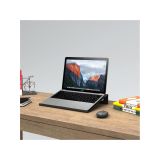 Plasfire Metal Laptop Standı, Siyah, Delikli Yüzey, Masaüstü Kullanımı için, 370x270x66 mm