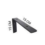 Plasfire Raf Altı Ayak Raf Tutucu L Demir 15 X 15 Cm Siyah Montaj Aparatı ( PAKET İÇERİĞİ 2 ADET)