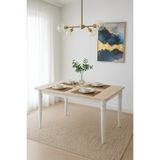 PLASMOB 70x120 Mutfak Masası Sultan Serisi Balkon Masası (Sadece Masa)-Traverten/Beyaz 70 x 120