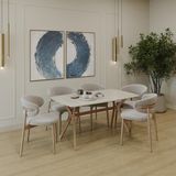 Plasmob 80 x 140 Mutfak Masası Traverten-Ceviz Mdf Salon ve Mutfak Masası Viktoria Model - Ahşap - 80x140