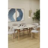 PLASMOB 80 x 140 Mutfak Masası(Sadece Masa) Traverten-Ceviz MDF Salon ve Mutfak Masası Viktoria Model (Masa)