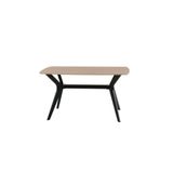 PLASMOB 80X120 MDF Mutfak Masası (Sadece Masa) Salon Masası Balkon Masası Viktoria Serisi-Ceviz/Siyah