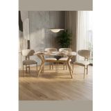 Plasmob 80X120 Mutfak Masa Takımı 1 Masa + 4 Ahşap Sandalye Salon Masası Viktoria Model Trafverten-Ceviz
