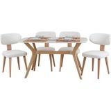 Plasmob 80X120 Mutfak Masası Takımı 1 Masa + 4 Ahşap Sandalye Salon Masası Viktoria Model Trafverten-Ceviz