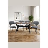 PLASMOB 80x120 Mutfak Masası Takımı 1 Masa + 4 Sandalye Salon Masası Viktoria Model-Siyah
