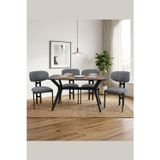 PLASMOB 80x120 Mutfak Masası Takımı 1 Masa + 4 Sandalye Salon Masası Viktoria Model-Siyah
