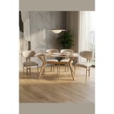 PLASMOB 80x120 Mutfak Masası Takımı 1 Masa + 4 Sandalye Salon Masası Viktoria Model-Traverten/Ceviz