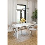 PLASMOB 80X138 Traverten(Sadece Masa) Salon ve Mutfak Masası Viktoria Model (Masa)