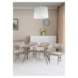 PLASMOB 80x140 Mutfak Masası Takımı 1 Masa + 4 Sandalye Salon Masası Viktoria Model-Traverten/Capiçino