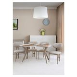 PLASMOB 80x140 Mutfak Masası Takımı 1 Masa + 4 Sandalye Salon Masası Viktoria Model-Traverten/Capiçino