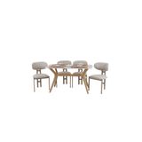 PLASMOB 80x140 Mutfak Masası Takımı 1 Masa + 4 Sandalye Salon Masası Viktoria Model-Traverten/Ceviz