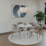Plasmob 90X90CM Yuvarlak Masa Beyaz Mutfak Masası-Balkon Masası Pera Model Özel Kesim 1. Sınıf Mdf Kenarlar Lake Boyalı (Sadece Masa Gönderimi Yapılmaktadır) - yok