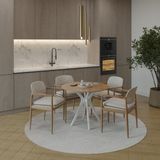 Plasmob 90X90CM Yuvarlak Masa Ceviz-Krem Mutfak Masası-Balkon Masası Pera Model - Ahşap - yok