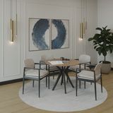 Plasmob 90X90CM Yuvarlak Masa Ceviz-Siyah Mutfak Masası-Balkon Masası Pera Model Özel Kesim 1. Sınıf Mdf Kenarlar Lake Boyalı (Sadece Masa Gönderimi Yapılmaktadır) - Ahşap - yok