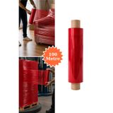 Plas+Plus El Tipi Mobilya Eşya Koli Palet Paket Taşıma Taşınma Sarma Koruma Streç Film Kırmızı 40 cm x 100 m