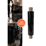 Plas+Plus El Tipi Siyah Streç Film Mobilya Eşya Koli Palet Paket Taşıma Sarma Koruma 40 cm x 100 m 17 Mikron