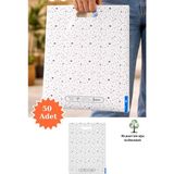 Plas+Plus Güçlendirilmiş El Geçmeli Takviyeli Mağaza Poşeti Elit Yıldız Desen Baskı No 3 32 x 42 cm 50 Adet