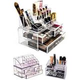 Plastart 3 Çekmeceli Makyaj Düzenleyici Organizer Set Şeffaf Renkli 2 Parça Kullanım Alanı - Beyaz