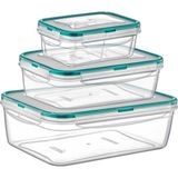 Plastart 3'lü Set Dikdörtgen Sızdırmaz Saklama Kabı (0.4 Lt. + 0.8 Lt. + 1.4 Lt.)