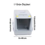 PlastArt Büyük Boy Kapalı Kedi Tuvaleti 48*50*68cm Paspas Hediyeli