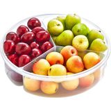 Plastart Fresh Box Yuvarlak 3 Bölmeli Saklama Kabı Şeffaf