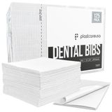 PlastCare USA Tek Kullanımlık Diş Önlükleri 13"x18" (125 Paket) - Hastalar için 3 Katlı Su Geçirmez Dövme Önlüğü Kağıdı - Diş Hekimi veya Tıbbi Tepsi Örtüsü ve Tırnak Masası Örtüsü Malzemeleri, Beyaz