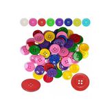 Plastik 1.2cm 150 li 1 Paket 12 mm Plastik Renkli Düğme Dikiş Parlak Yuvarlak 4 Delikli Düğme Etkinlik Okul