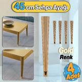 Plastik Altın Renk Suit Sehpa Ayağı 45 Cm Ayak 4 Adet Mutfak Yemek Masası Mobilya Ayak Zigon Gold