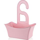 Plastik Askı Duş Sabunluk Lif Kabı Banyo Sepeti Düzenleyici Organizer Pembe