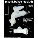 Plastik Bahçe Musluğu 1/2 Çamaşır Musluğu Çatalı Birlikte Set