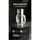 Plastik Balkon Kapı Kolu, PVC Pimapen Uyumlu, Barelsiz, Beyaz, (1 Takım) FUMA-KAPIKOLU-TEKLİ