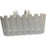 Plastik Balkon Saksısı, Çit Desenli, Askılı, Dikdörtgen Çiçeklik 28X12