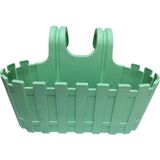 Plastik Balkon Saksısı, Yeşil, Çit Desenli, Askılı, Çiçeklik, Dekoratif 28X12 - Çok Renkli