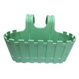 Plastik Balkon Saksısı, Yeşil, Çit Desenli, Askılı, Çiçeklik, Dekoratif 28x12