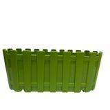 Plastik Balkon Saksısı, Yeşil, Dikdörtgen, Çit Desenli, İç ve Dış Mekan Kullanımı için 28x12