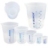 Plastik Beher Ölçü Kabı - Maşrapa Mavi Skala - 6 Farklı Hacim Toptan Set