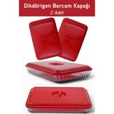 Plastik Borcam Kapağı Dikdörtgen Kırmızı 2 Adet