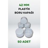 Plastik Boru Kapağı 42 MM (50 Adet) - Açık Gri