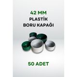 Plastik Boru Kapağı 42 Mm 50 Adet - Yeşil